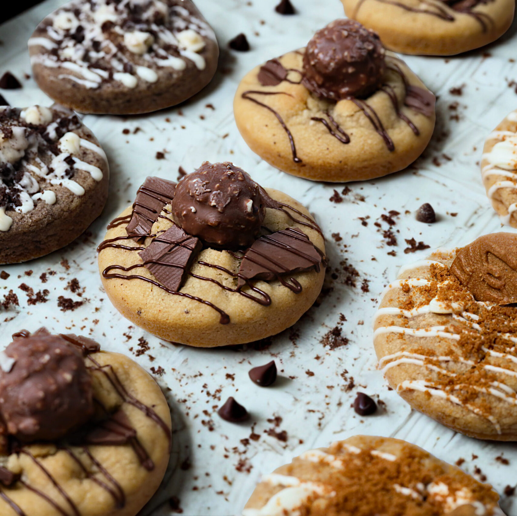 Filled Cookies - nutella crunch, biscoff, cookies and cream