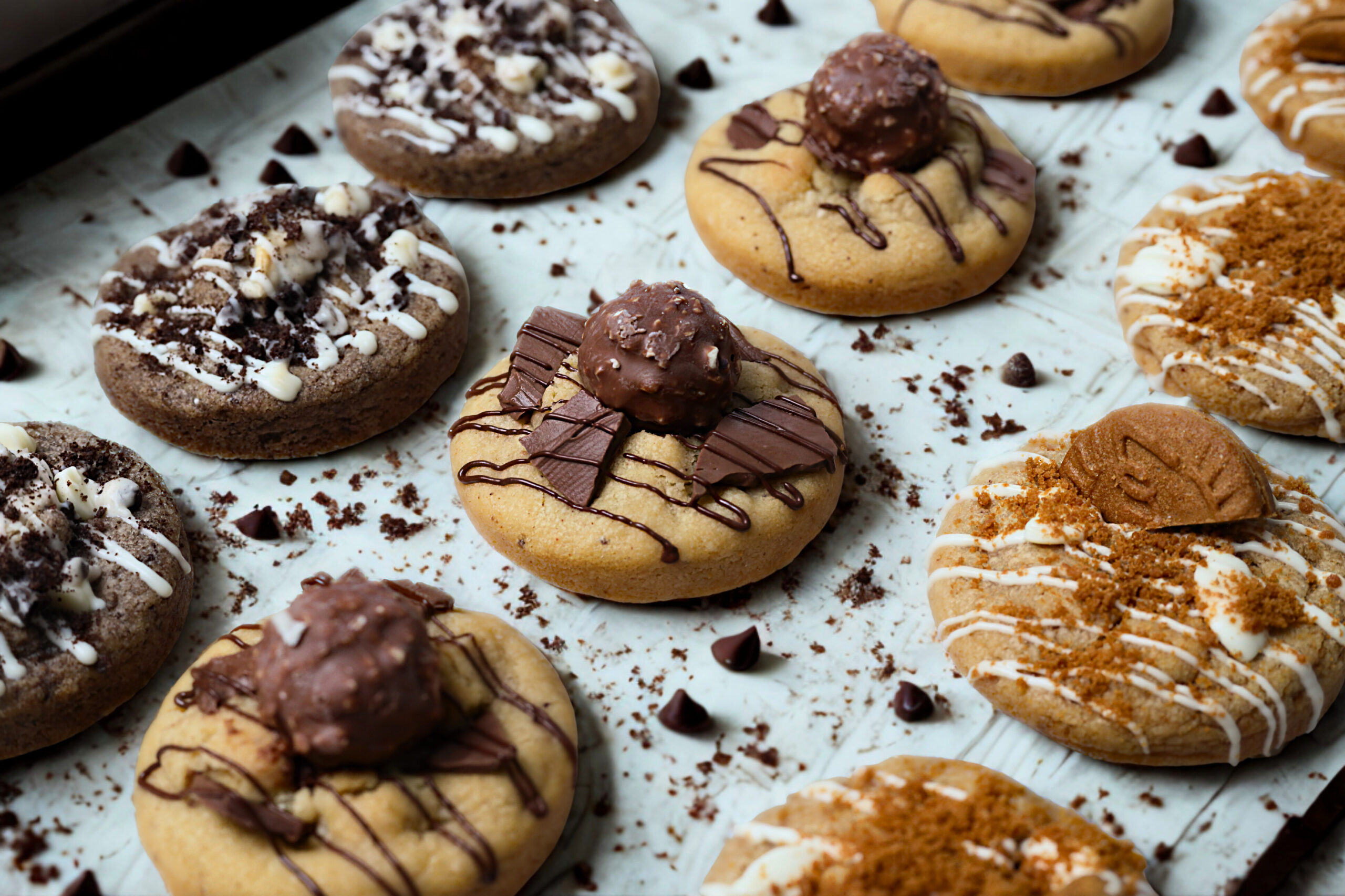 Filled Cookies - nutella crunch, biscoff, cookies and cream