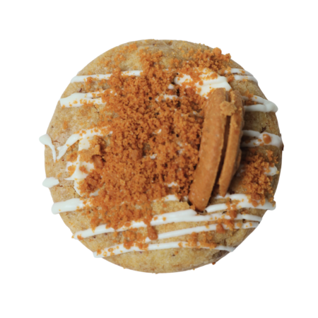 Biscoff filled cookie showing warm center.